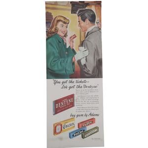 Adams Gum Magazine Advertisement 1940s Vintage Dentyne Chiclets Beemans Clove